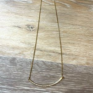 Chloe + Isabel Pave Curved Bar Gold Necklace